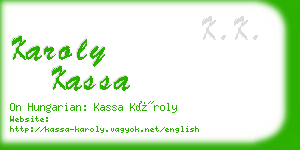 karoly kassa business card